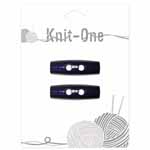 Knit One 9530490 Navy Blue Toggle 2-hole button (2/package) 1.2"/40 mm